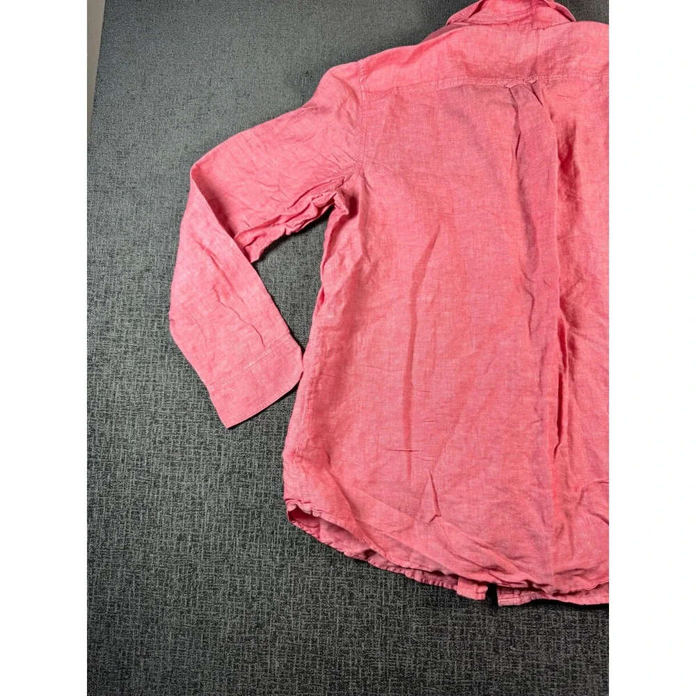 Banana Republic Soft Wash Coral Pink Button Up Shirt Mens XL Long Sleeve‎ Pocket